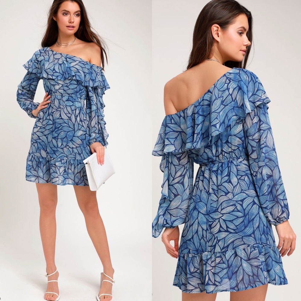 BOGO! Lulu's One Shoulder Ruffle Dress XL